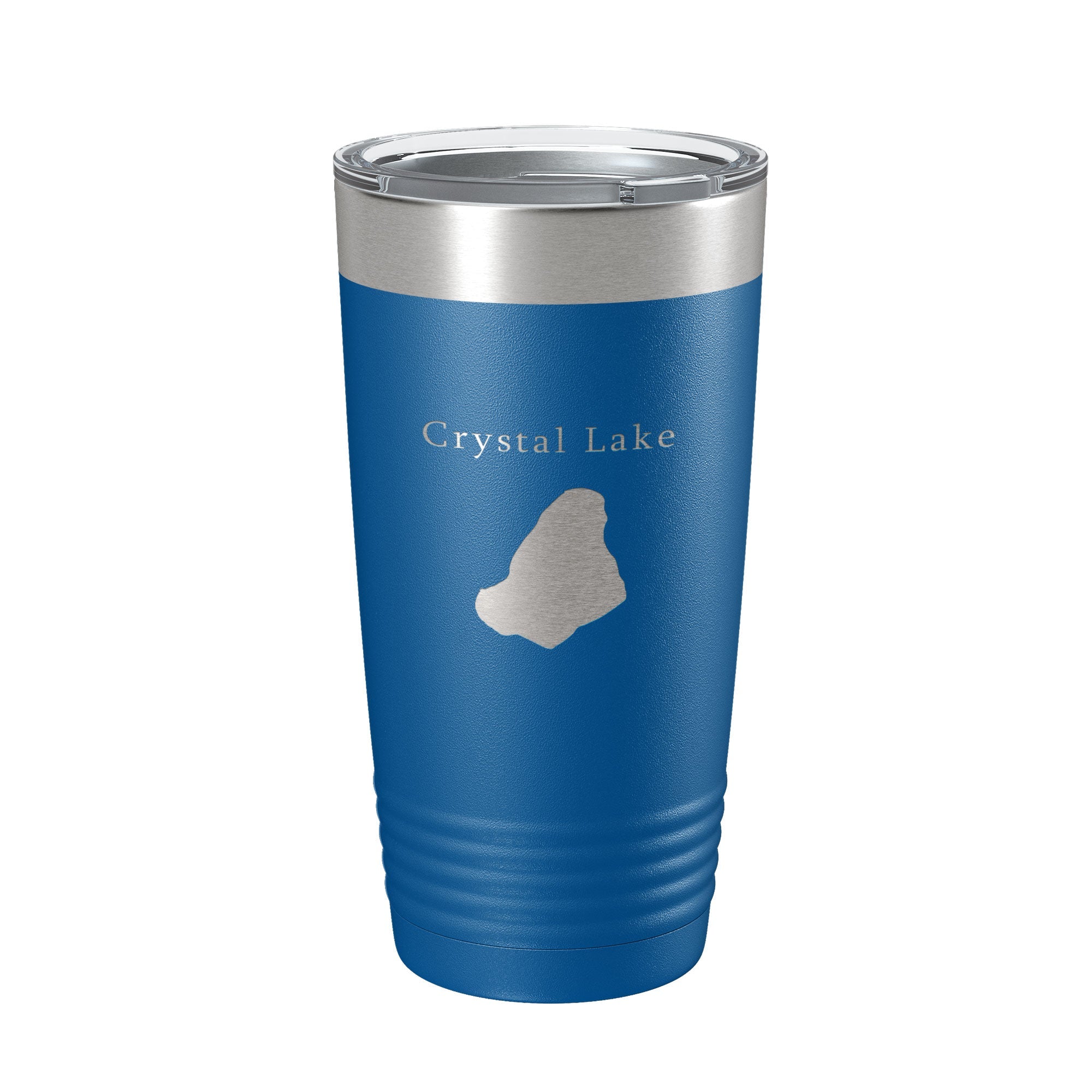Crystal Lake Map Tumbler Travel Mug Insulated Laser Engraved Coffee Cup Massachusetts 20 oz