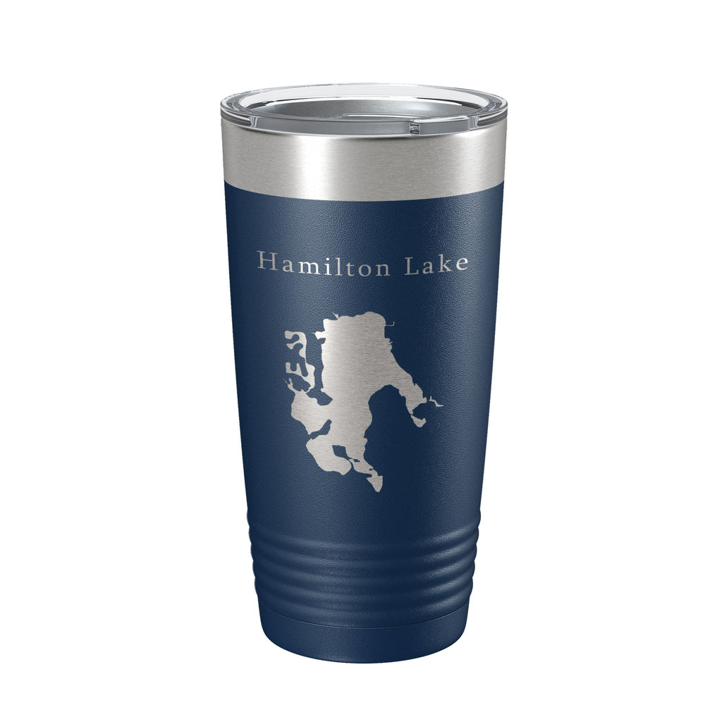 Hamilton Lake Map Tumbler Travel Mug Insulated Laser Engraved Coffee Cup Indiana 20 oz