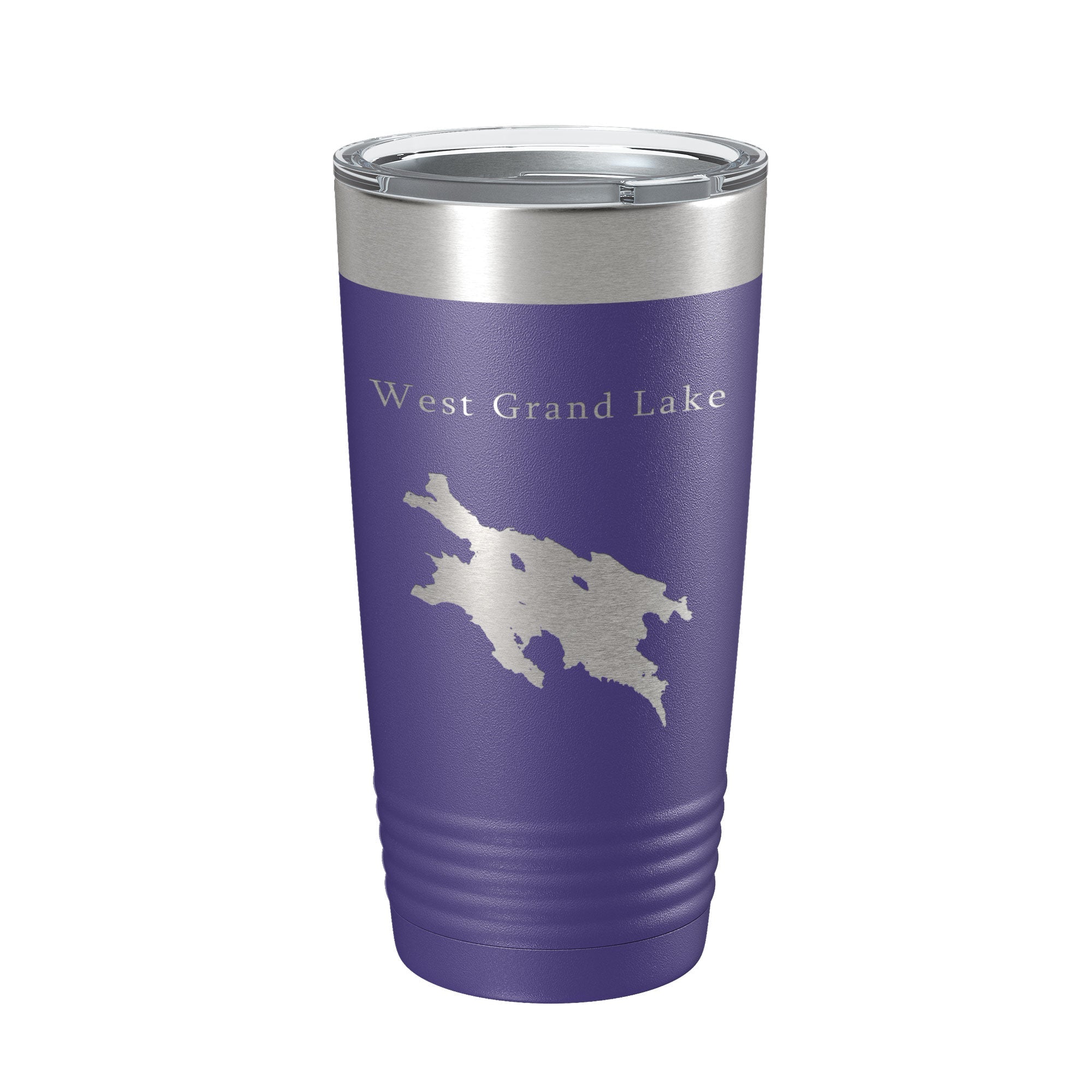 West Grand Lake Map Tumbler Travel Mug Insulated Laser Engraved Coffee Cup Maine 20 oz