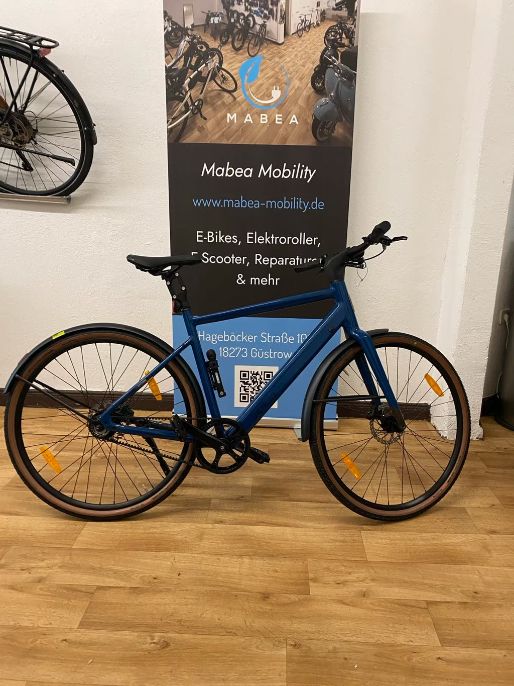 Deruiz Turmali E-Bike mit Riemen in blau - gebrauchtes Vorführmodell - 2 Jahre Garantie
