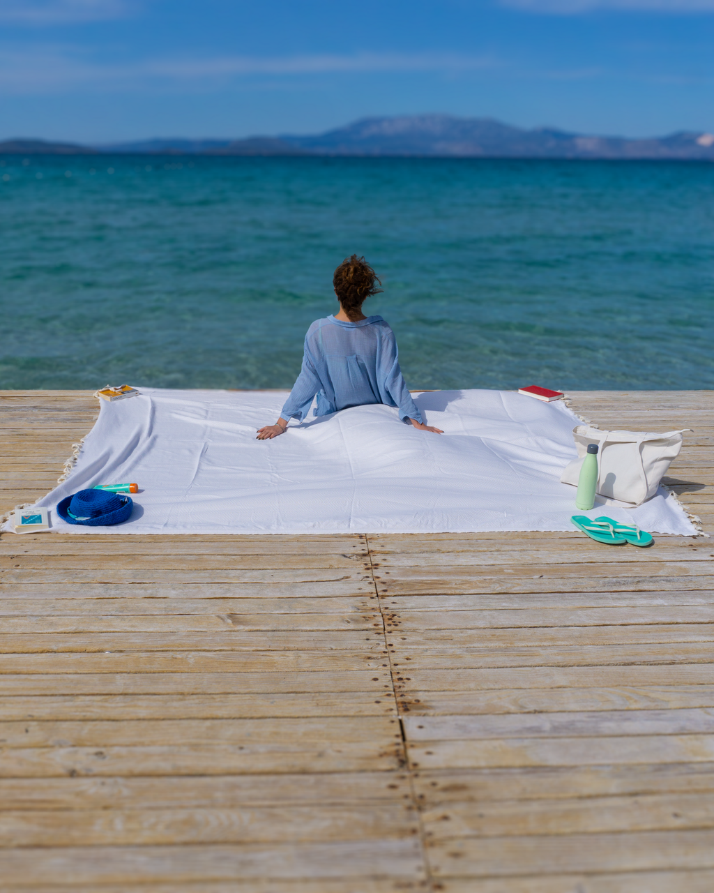 ATOM XXL Cotton Beach Towel 200x250 – Pure White