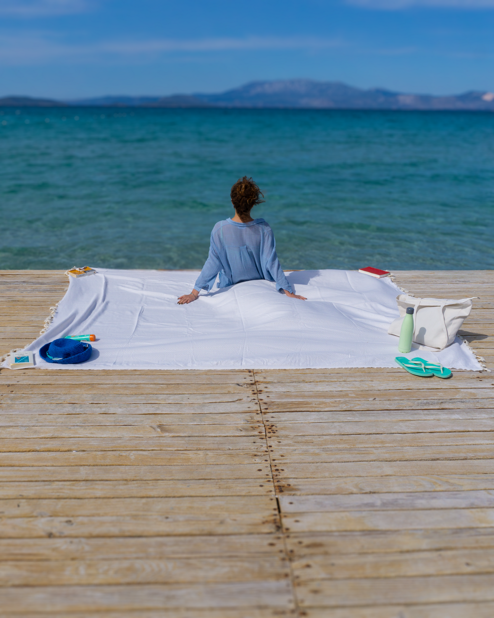 ATOM XXL Cotton Beach Towel 200x250 – Pure White