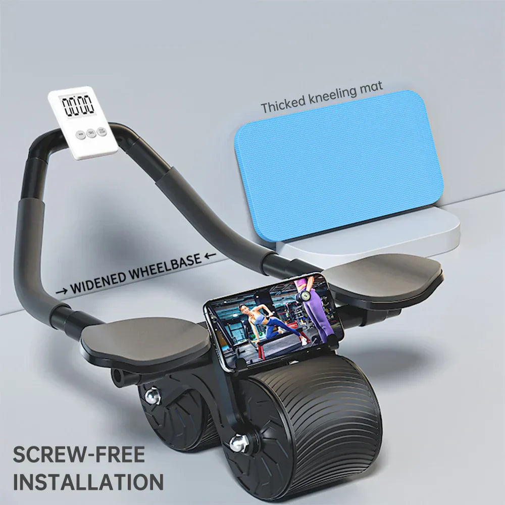 Silent Automatic Rebound Ab Roller Wheel with Elbow Support
