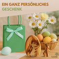 Osterhase im Ei aus Olivenholz | Liebevolle Tischdeko & Osterdeko für Frühling und Ostern