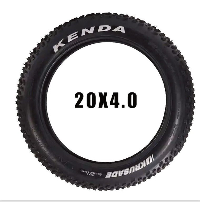 2x Fatbike Reifen KENDA Krusade 20x4 Zoll Reifen Set, Fat Bike Mantel Set Schwarz