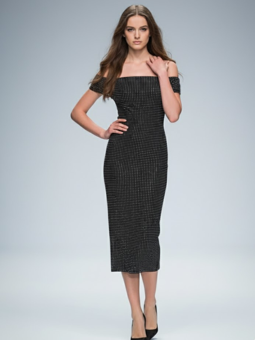 Black Midi Evening Dress GREENWICH: Prêt-à-Porter Line BYMANYC ® New York