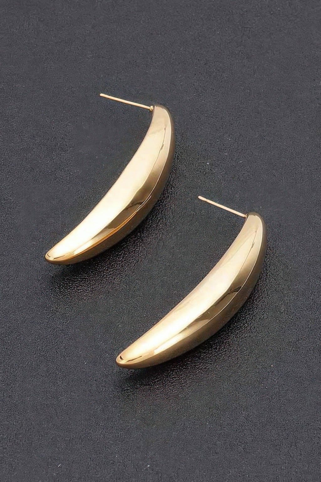 GUGGENHEIM Curved Metal Vintage Stud Earrings: BYMANYC ® New York
