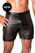 black wetlook Shorts H077 - 3XL