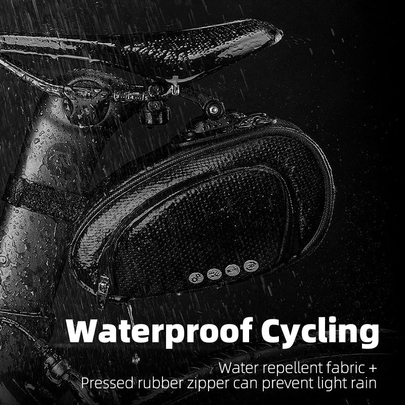Rainproof Shockproof Bike Saddle Seatpost Bag Black