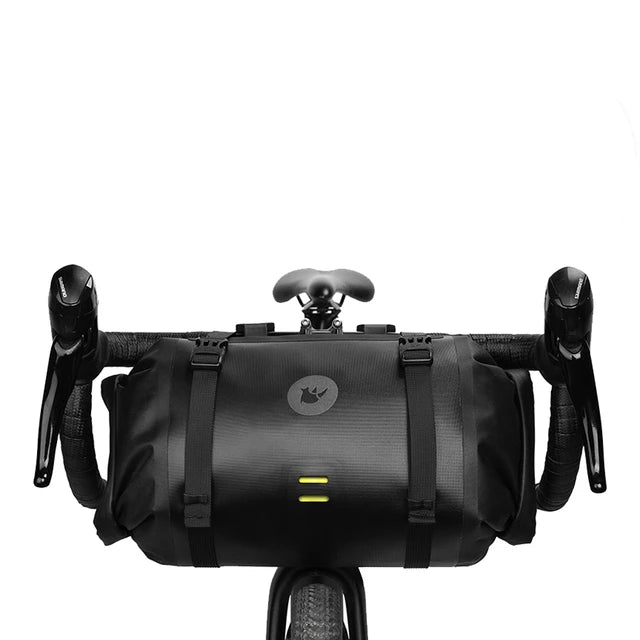 Waterproof Handlebar Bike Bag 8L Front Tube Trunk Pannier Black-0
