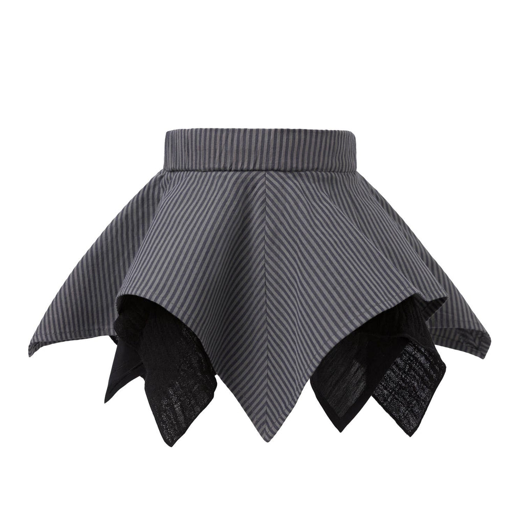 Baby Handkerchief Skirt in Gray Stripes