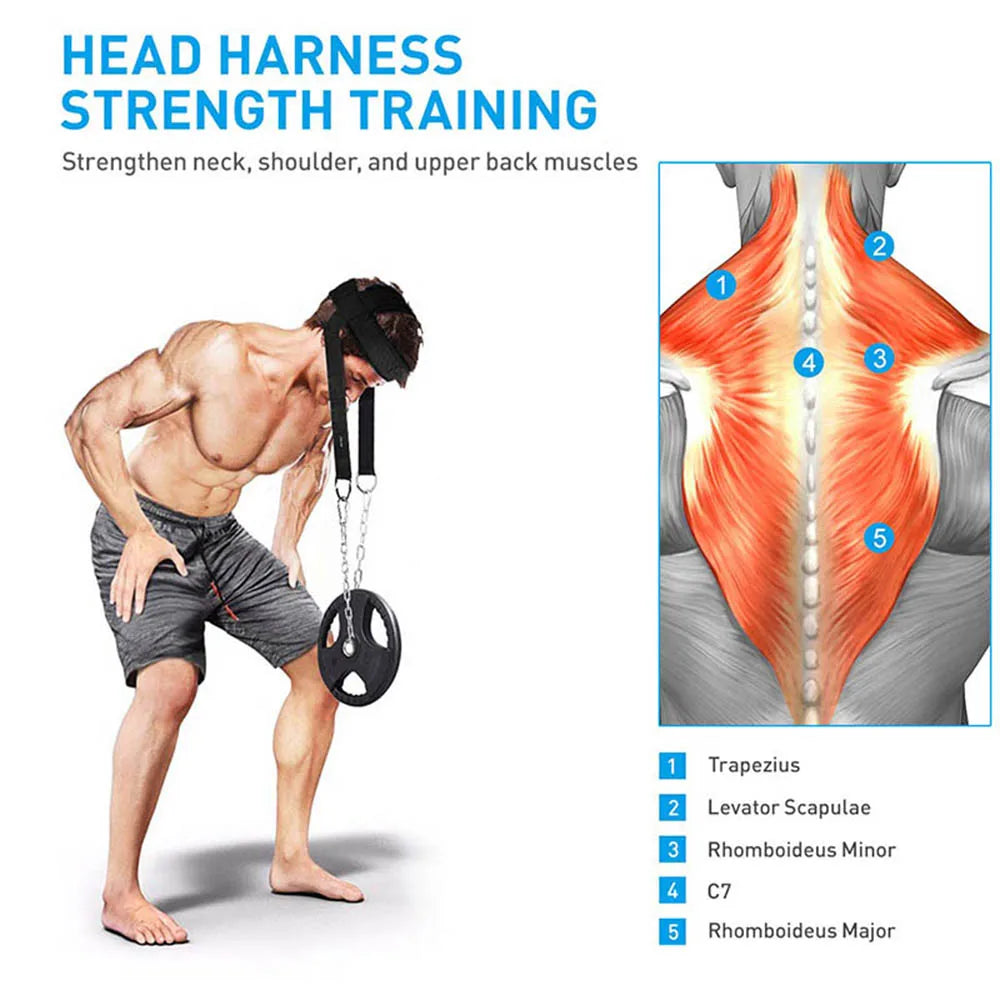 Head and Neck Training Harness - Adjustable Strap for Gym Fitness