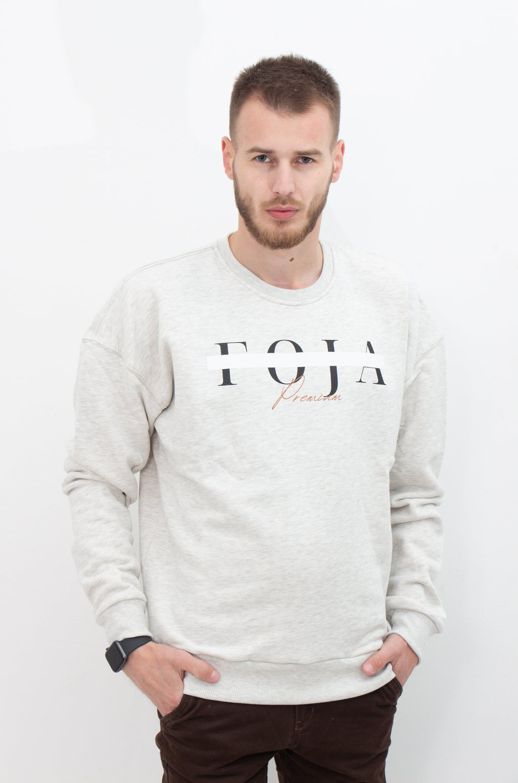CENSORED OVERSIZED SWEATER -SILVER WHITE-