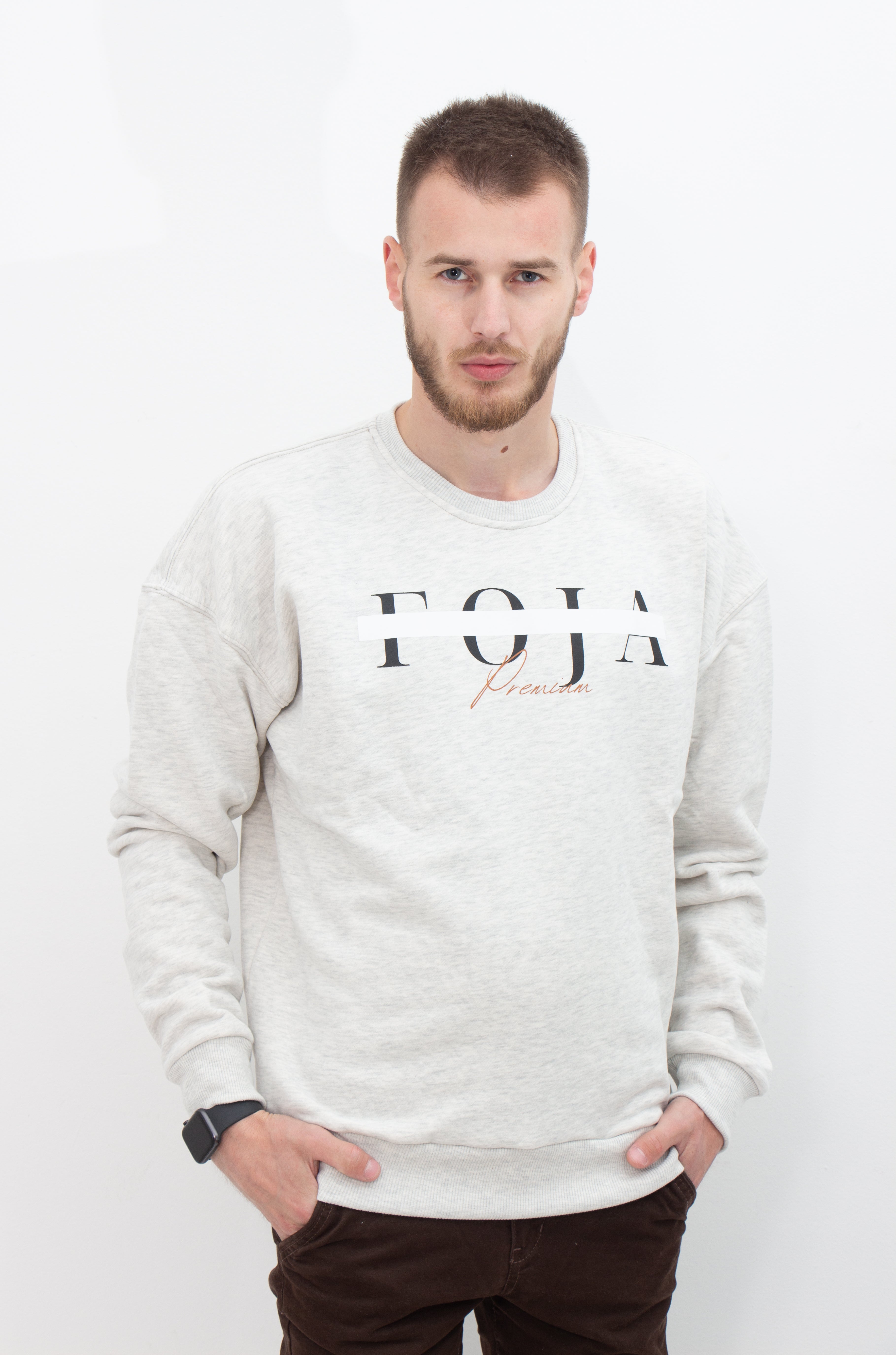 CENSORED OVERSIZED SWEATER -SILVER WHITE-