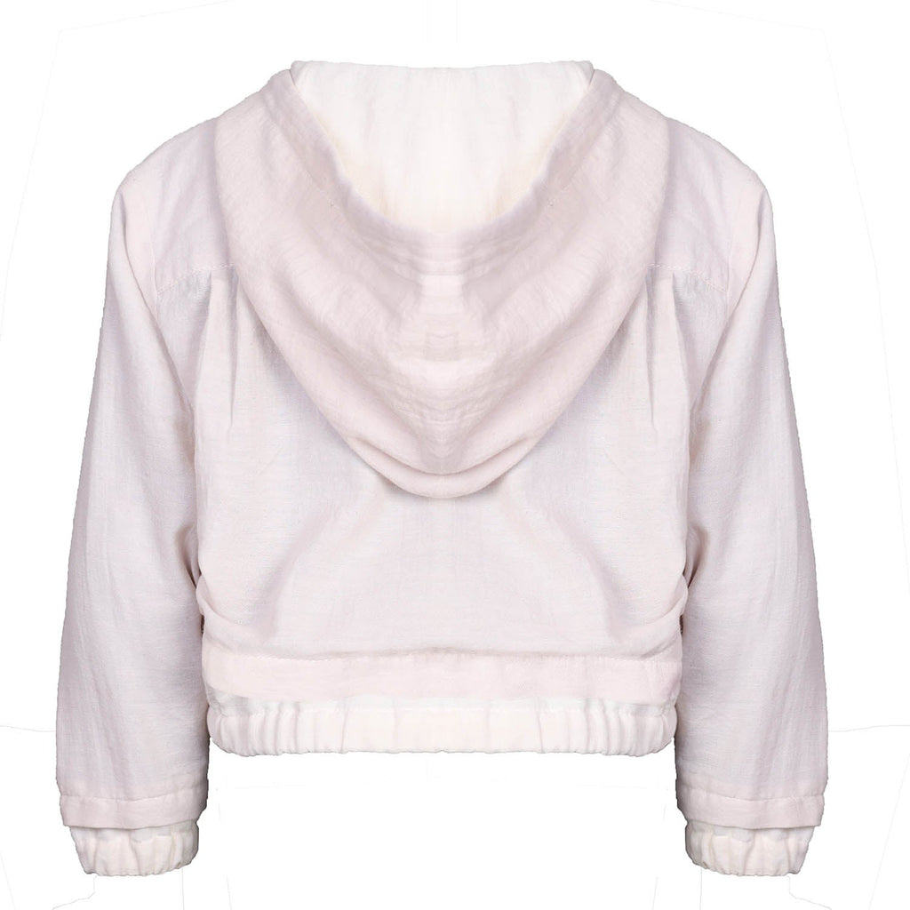 Boys and Girls Hooded Off White Jacket