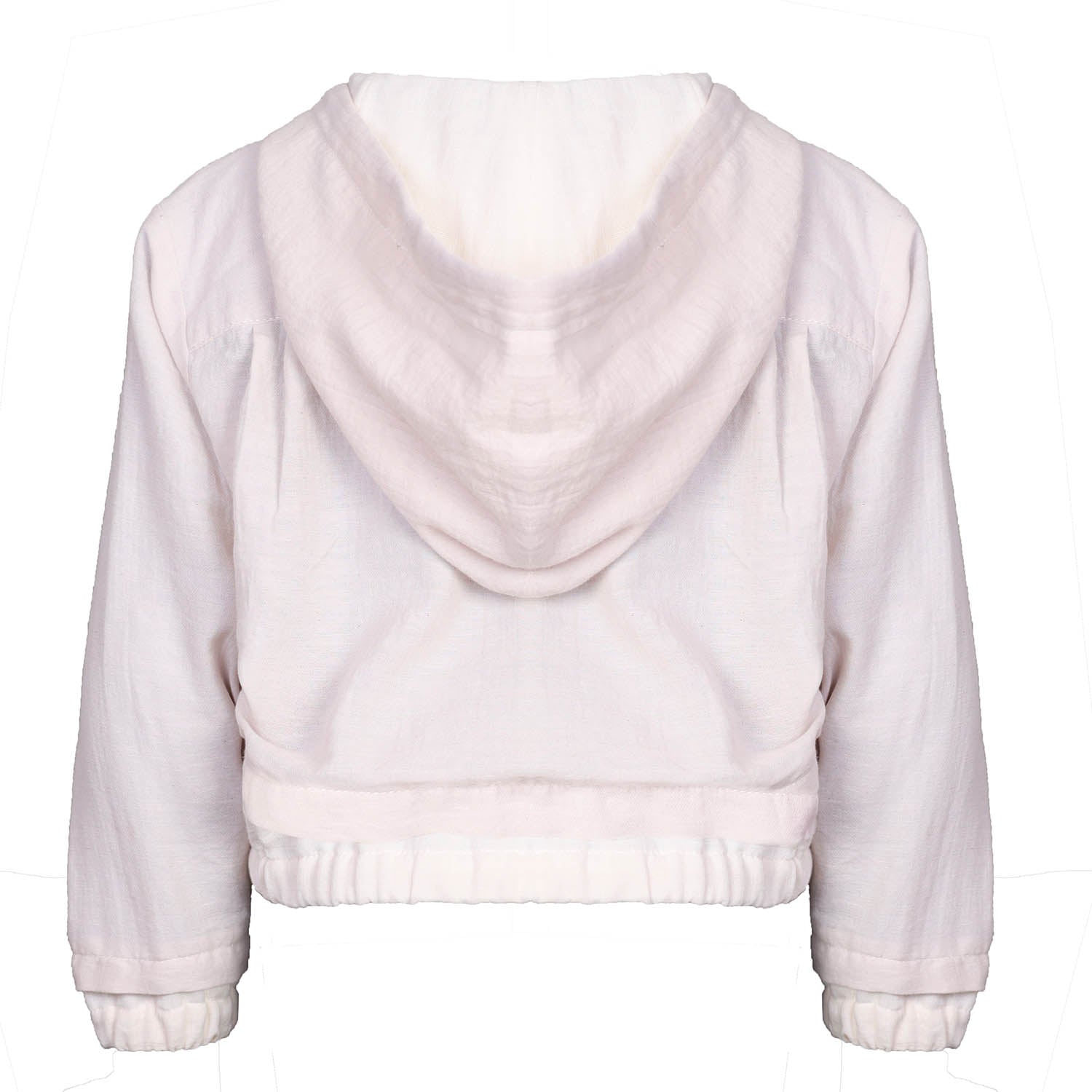 Boys and Girls Hooded Off White Jacket