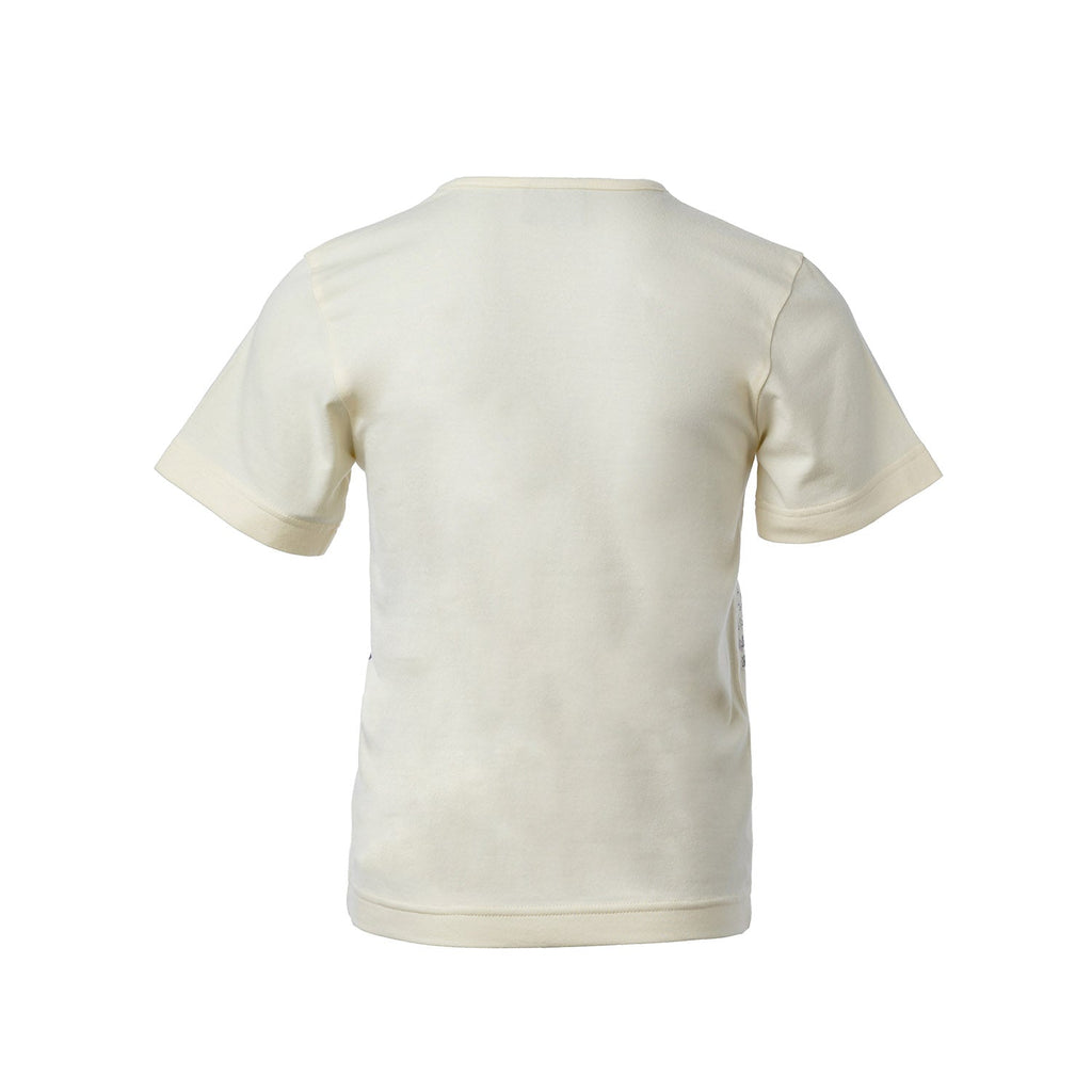 Off-White Short Sleeve T-Shirt with Tractor Print