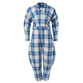 Blue and White Tartan Boiler Suit