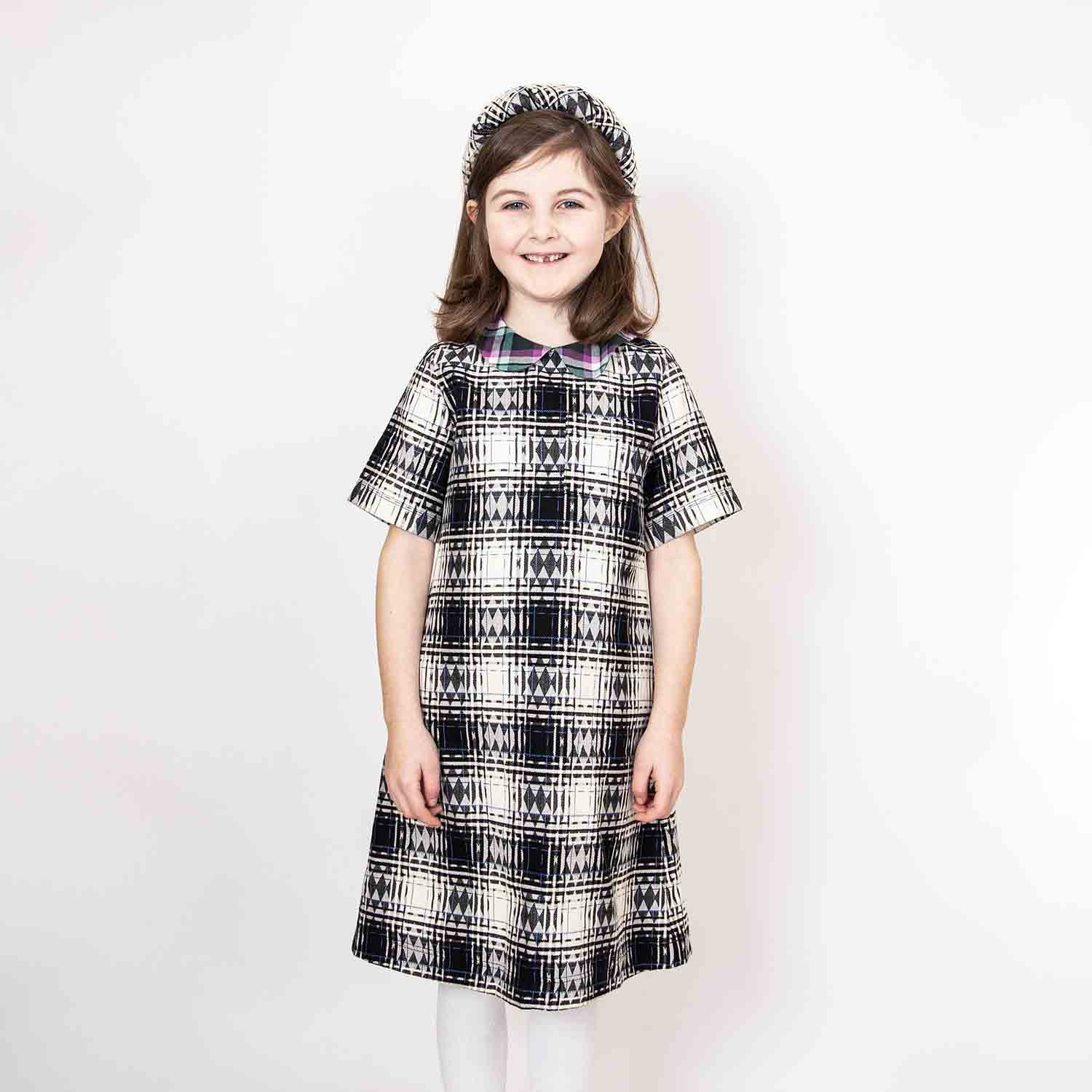 Tartan Peter Pan Collar Dress For Girls