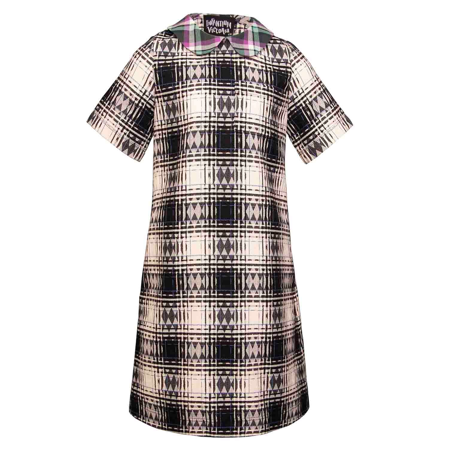 Tartan Peter Pan Collar Dress For Girls