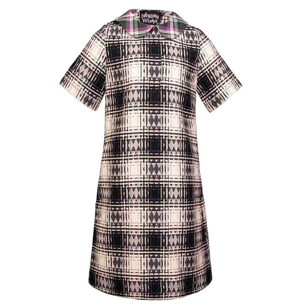 Tartan Peter Pan Collar Dress For Girls