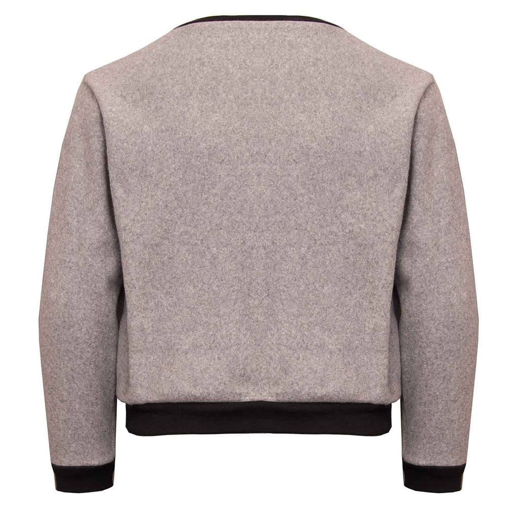 Grey Fleece Sweatshirt with Dragon Appliqué