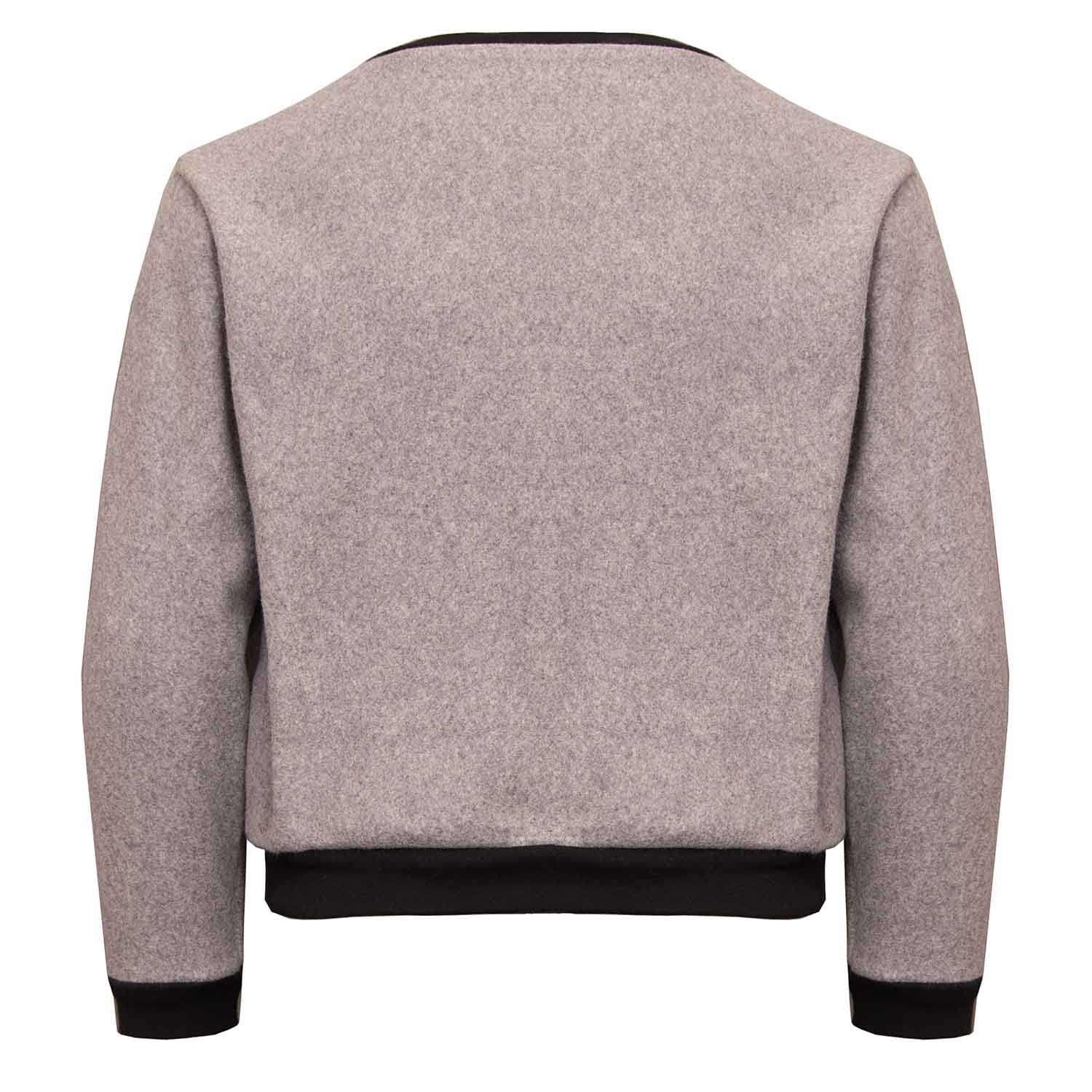 Grey Fleece Sweatshirt with Dragon Appliqué