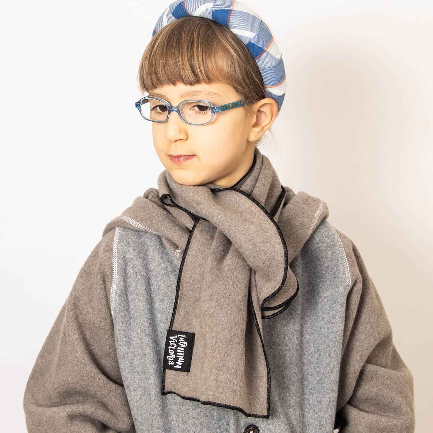 Beige Cotton Fleece Scarf