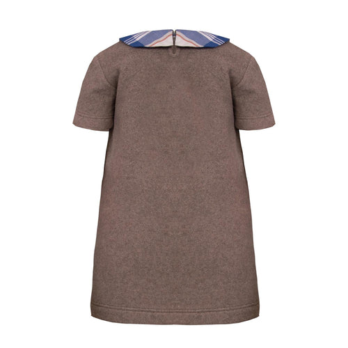 Beige Cotton Fleece Baby Dress