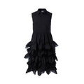 Girls Black Shirt Dress with Ruffles