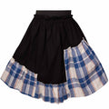 Girls Black Skirt with Tartan Detail in Blue & White