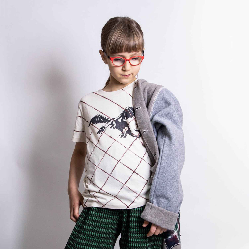 Dragon Lattice Tee – Organic Cotton, Hand-Painted Finish