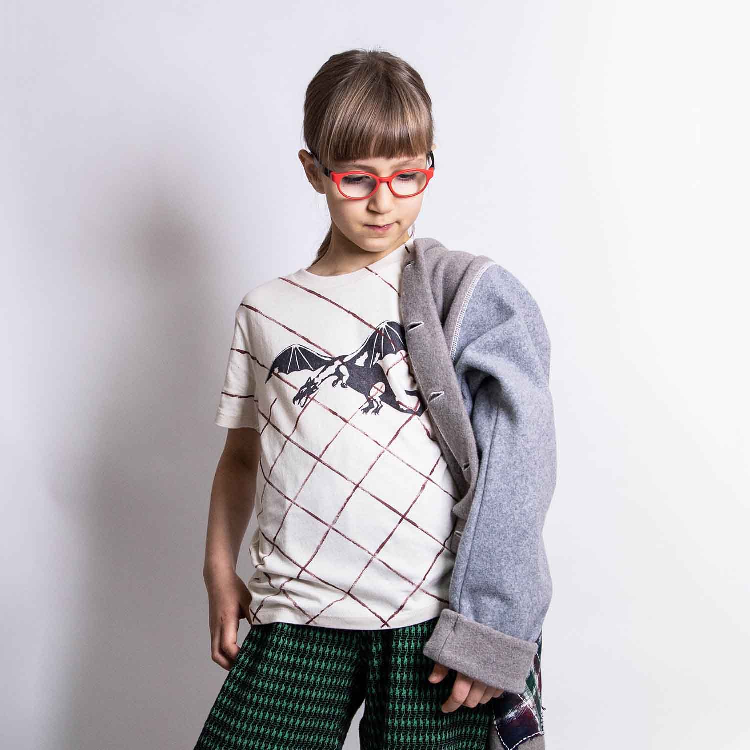 Dragon Lattice Tee – Organic Cotton, Hand-Painted Finish