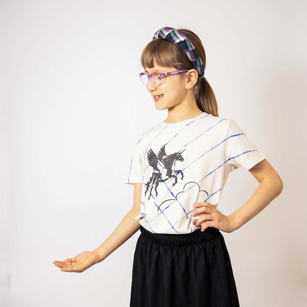 Unicorn Lattice Tee – Organic Cotton, Hand-Painted Finish
