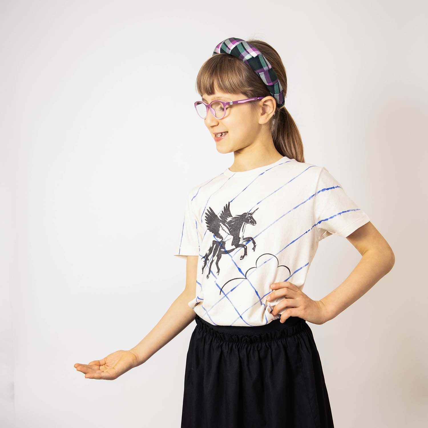 Unicorn Lattice Tee – Organic Cotton, Hand-Painted Finish