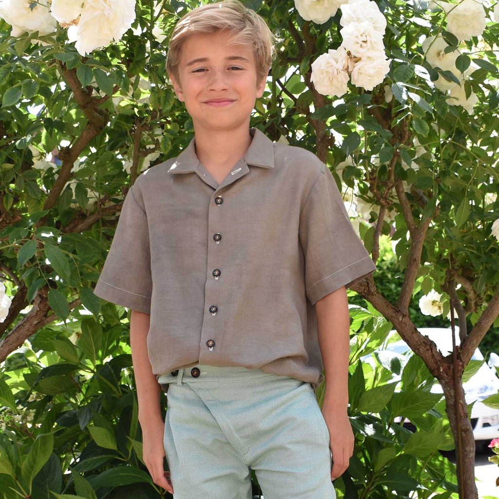 Kids Shirt in Khaki Weganool Vegan Cashmere