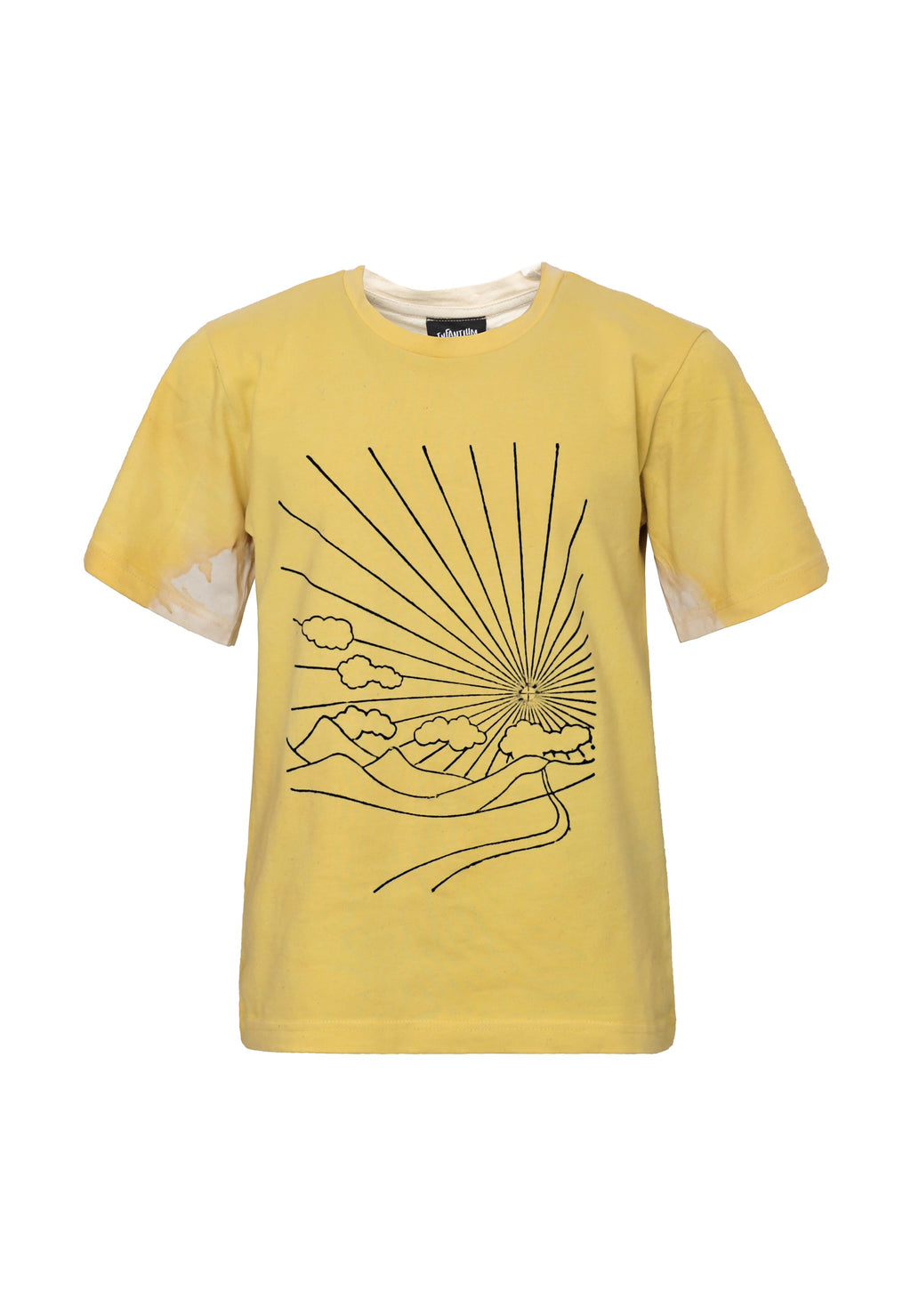 Artisanal Girls and Boys T-Shirt naturally dyed Turmeric with Hand Print