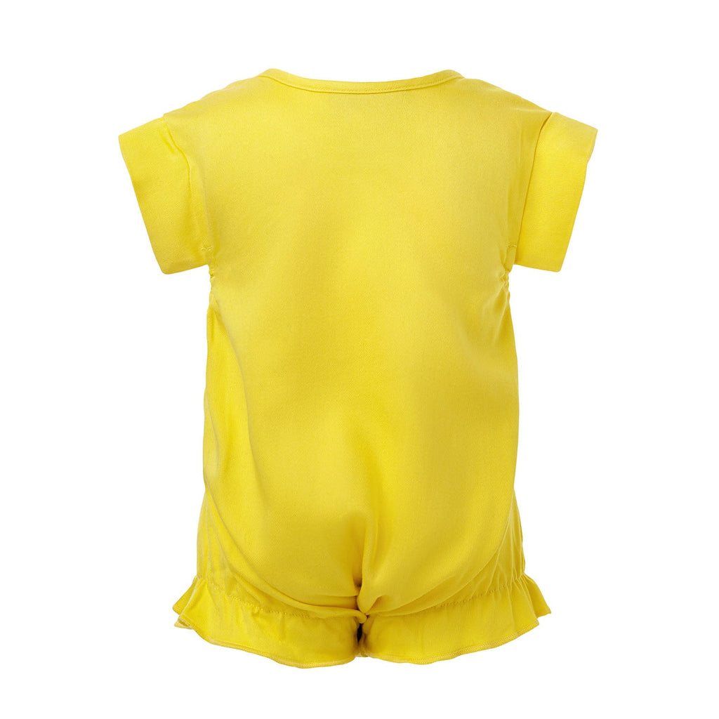 Yellow Romper with Treehouse Print