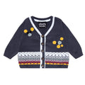 Grey Baby Cardigan with Hand Embroidery