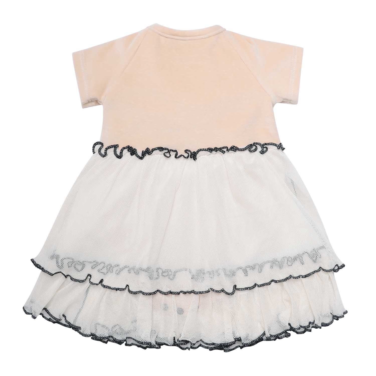 Baby Girl Tulle Dress in Beige