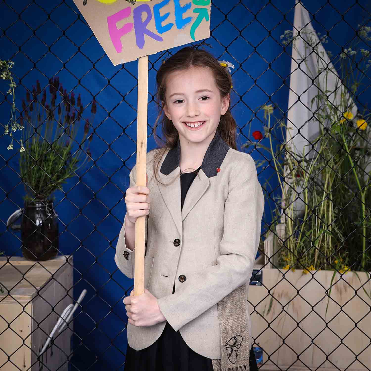 Kids' Linen Jacket with Hemp Sash