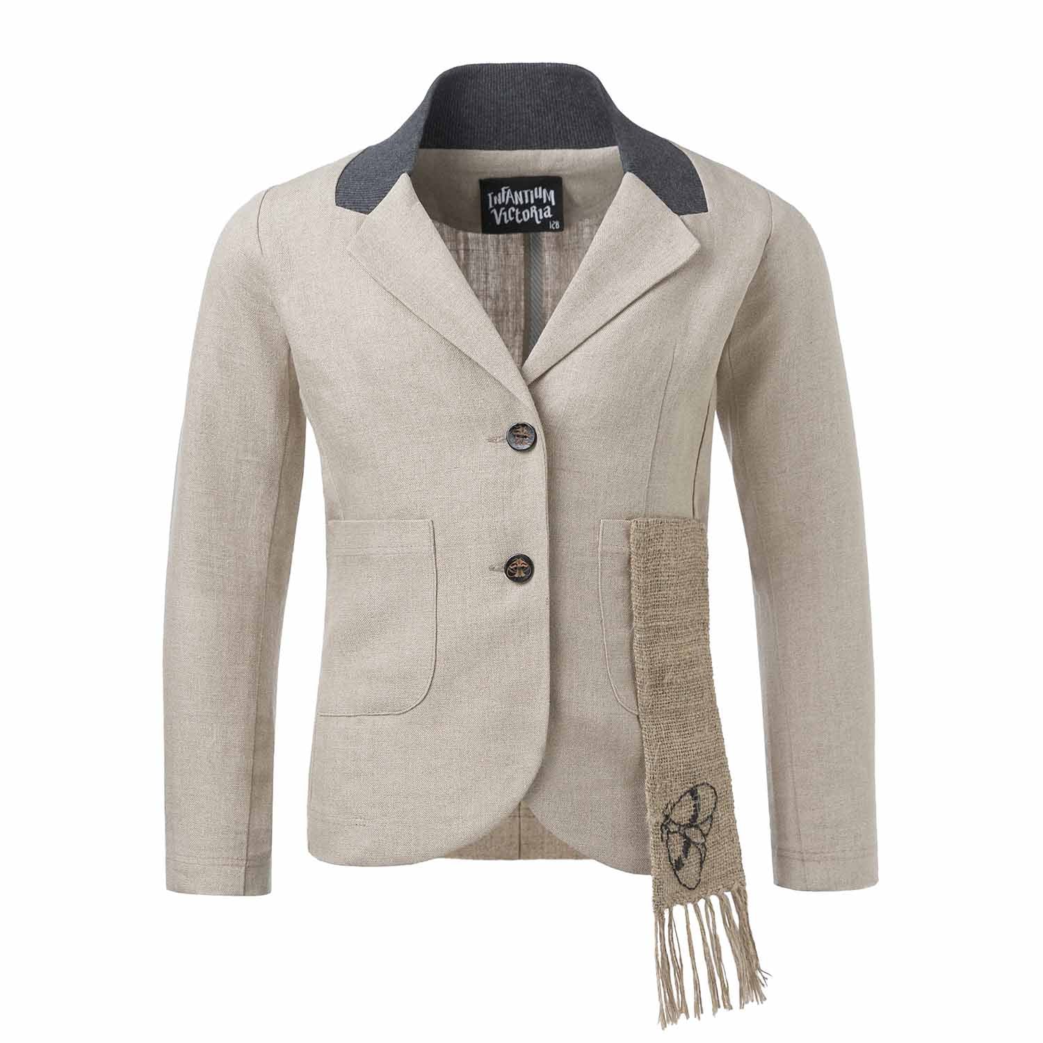 Kids' Linen Jacket with Hemp Sash