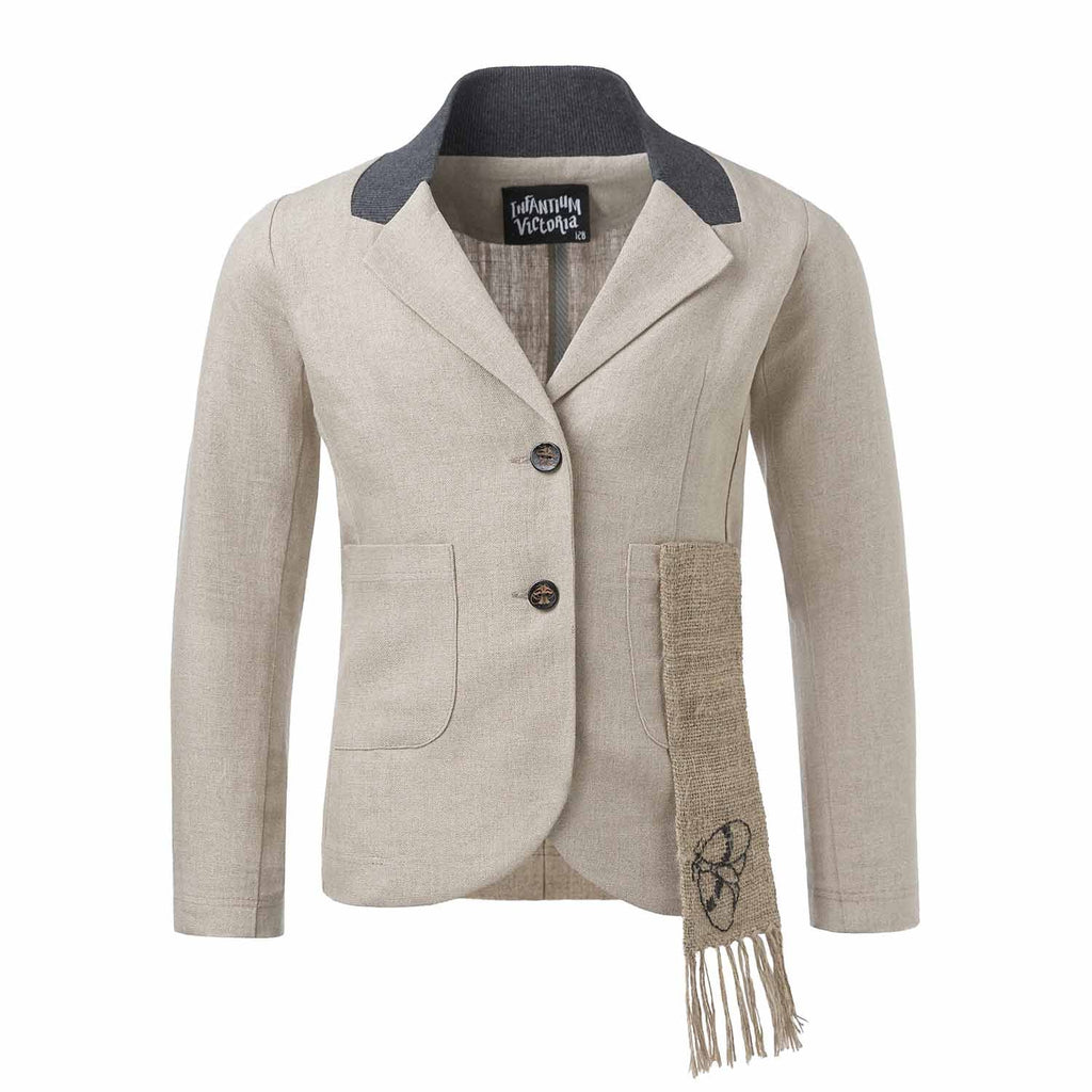 Kids' Linen Jacket with Hemp Sash
