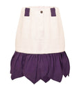Girls Beige Mini Skirt with Purple Flower Petals