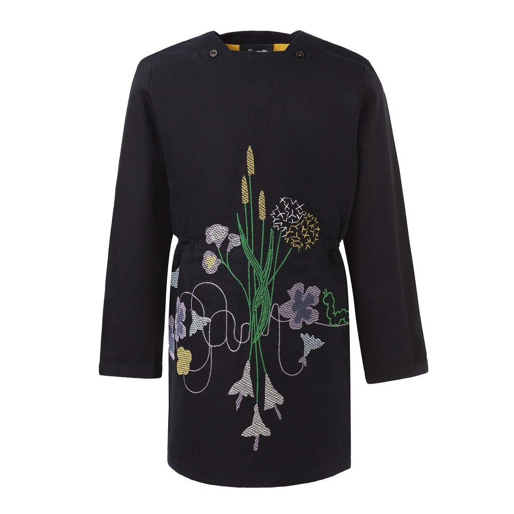 Little Black Dress with Floral Embroidery