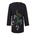 Little Black Dress with Floral Embroidery