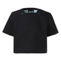 Black Crop Top with Floral Embroidery