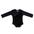 Black Baby Onesie with Velvet Detail