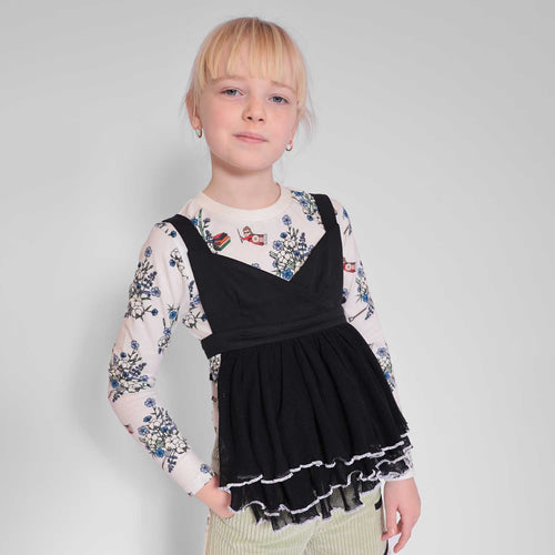 Black Ruffle Top