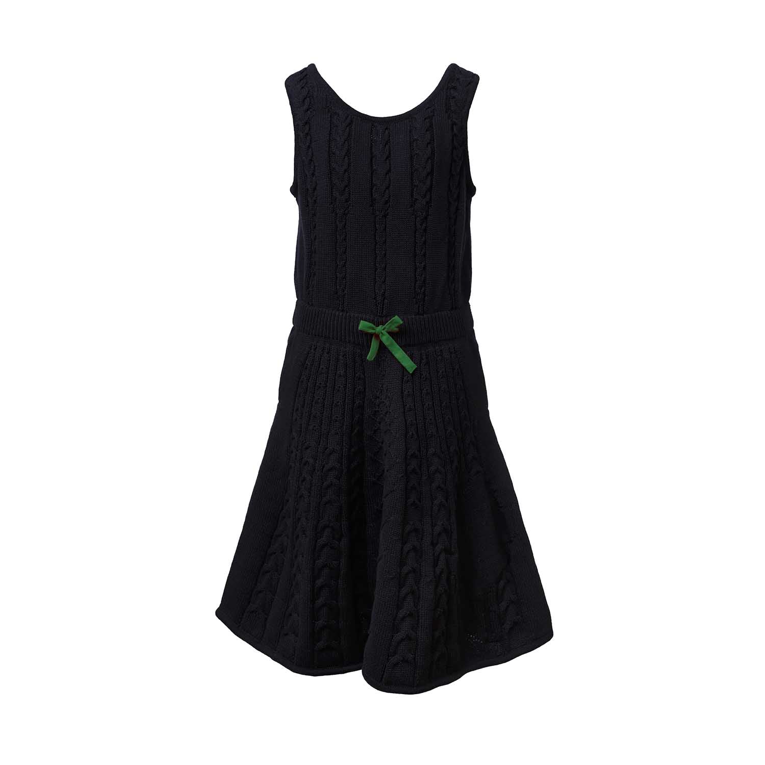 Black Cable Knit Dress for Girls